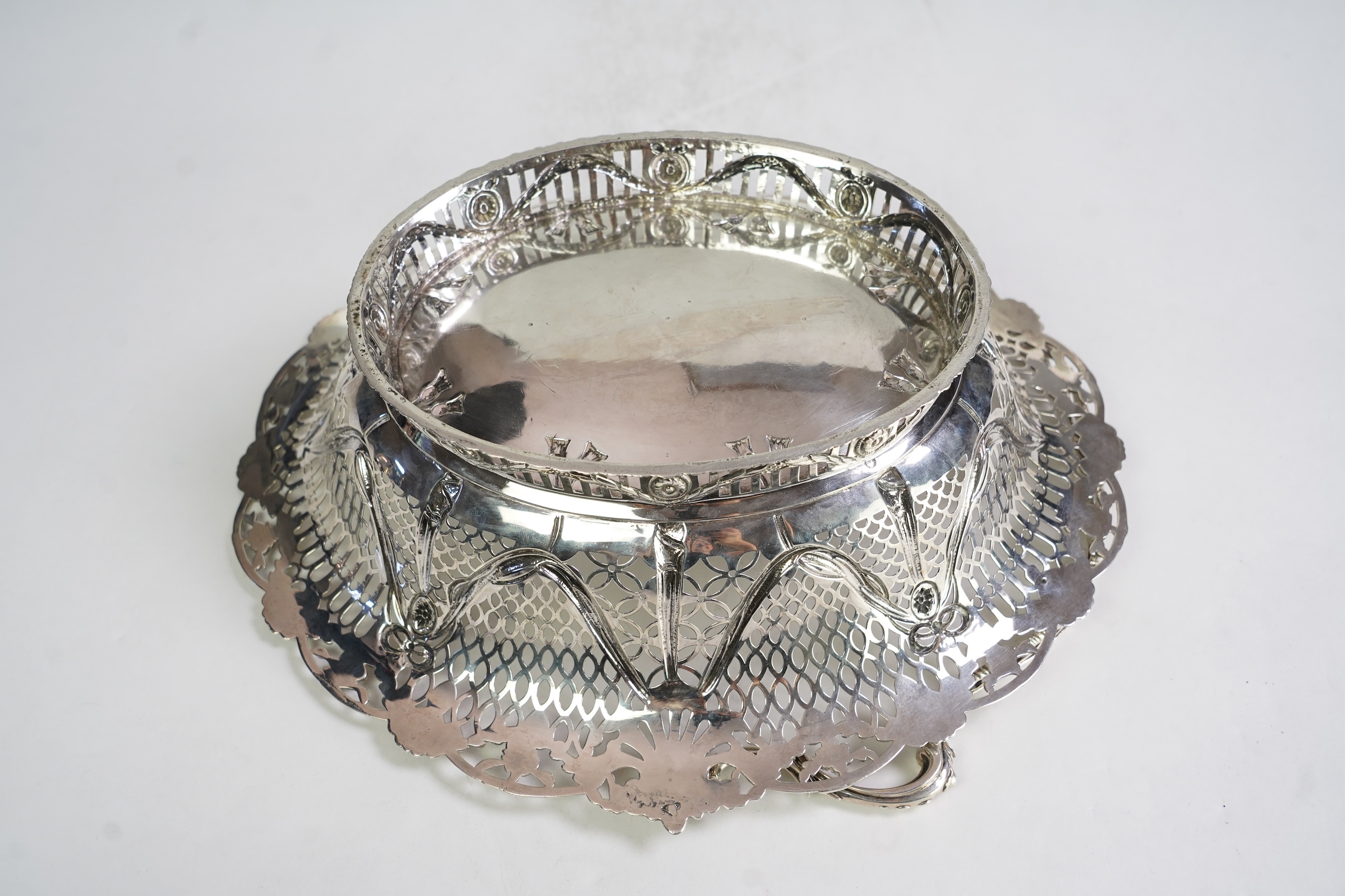 A George III pieced silver oval cake basket, by Charles Aldridge & Henry Green
